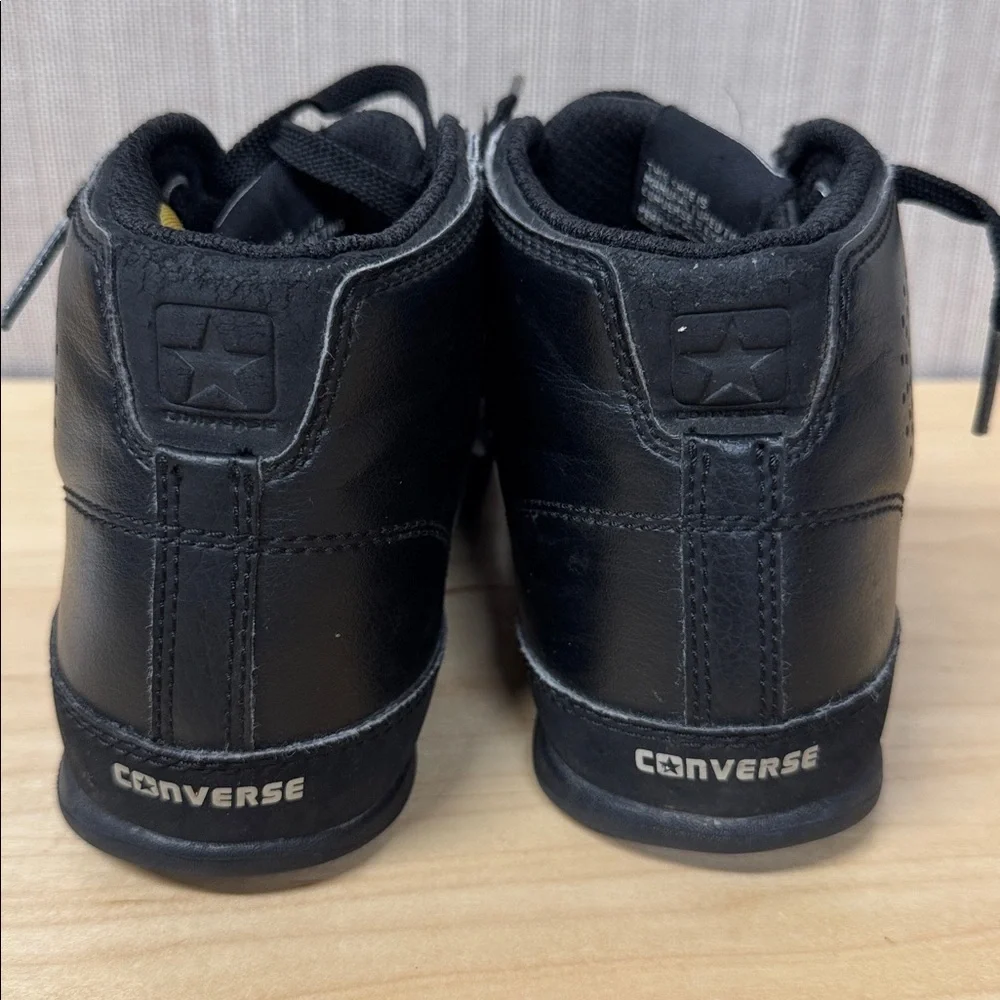 Converse All Star Mid Triple Black High-Top Sneakers youth size 2